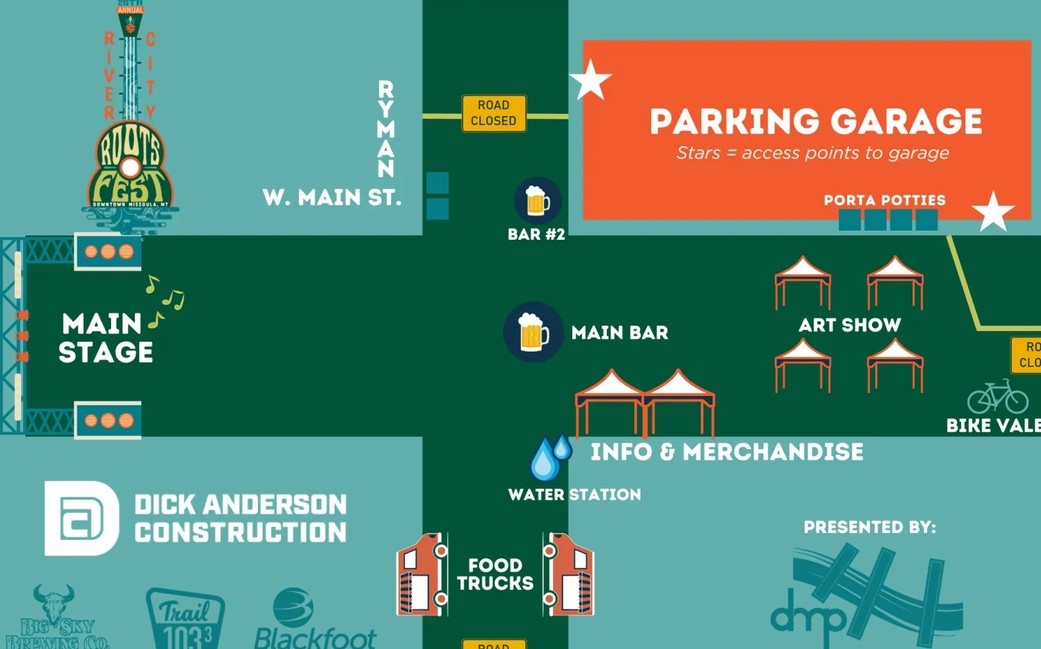 Map of River City Roots show